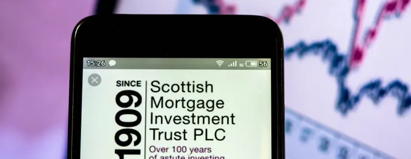 Scottish Mortgage Investment Trust PLC written on a phone screen