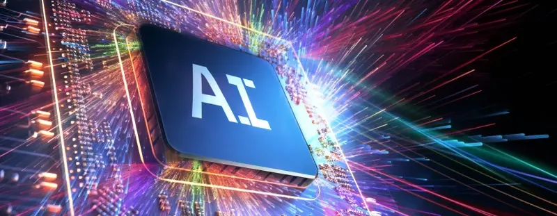 computer chip with 'AI' on