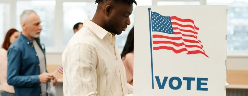 Man voting in America