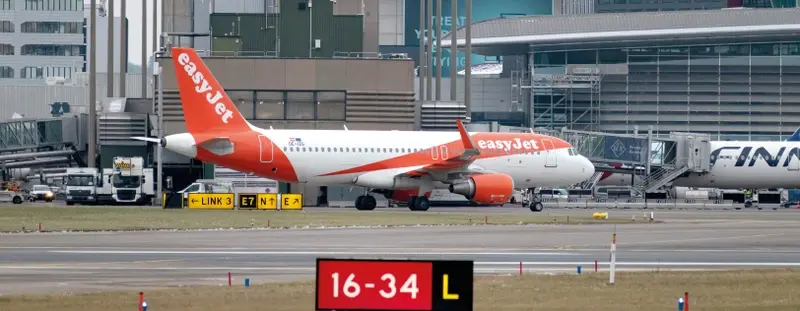 easyJet plane at the airport