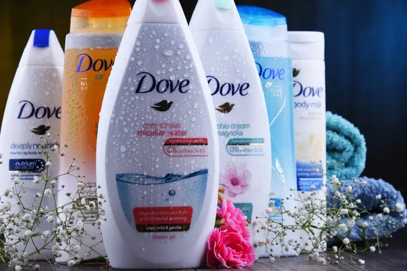 A variety of Dove products