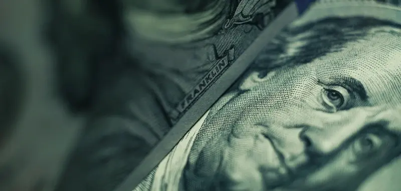 Dollar close-up with Benjamin Franklin picture
