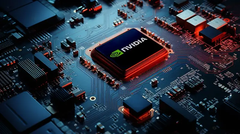 Nvidia logo and microchip image