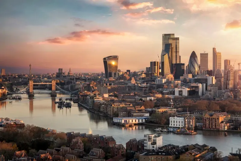 City of London at sunset