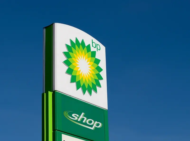BP petrol garage sign