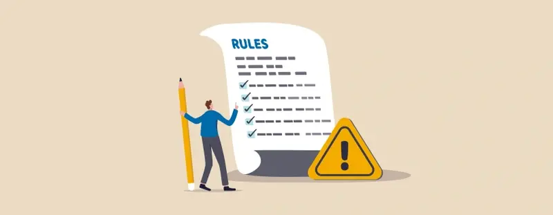 Illustration of someone looking at a list of rules