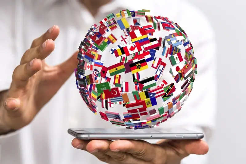 Globe with flags of countries