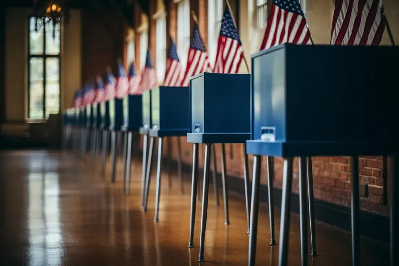 Voting booths at US polling station