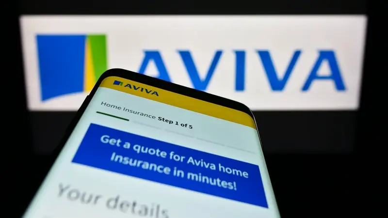 Aviva logo on mobile phone screen