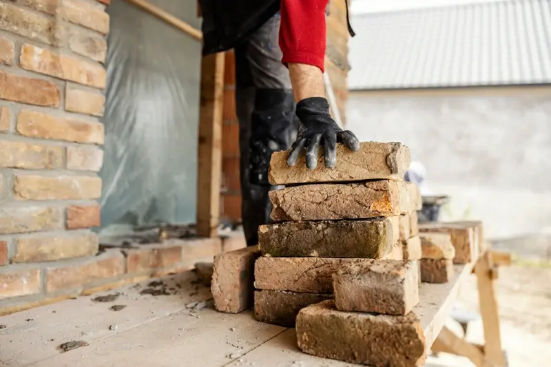 A pile of bricks on a building site