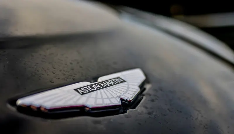 Aston Martin badge on car bonnet