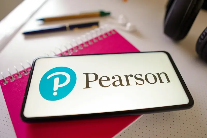 Pearson logo on a smartphone