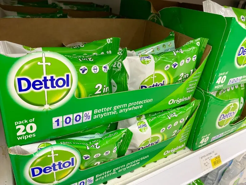 Dettol products on shelf