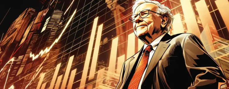 Illustration: Buffett, charts and data