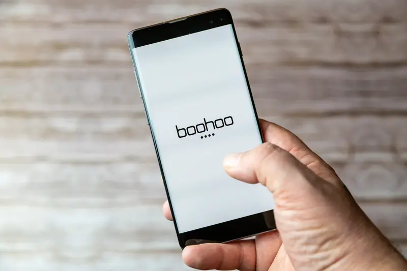 Boohoo app open on screen