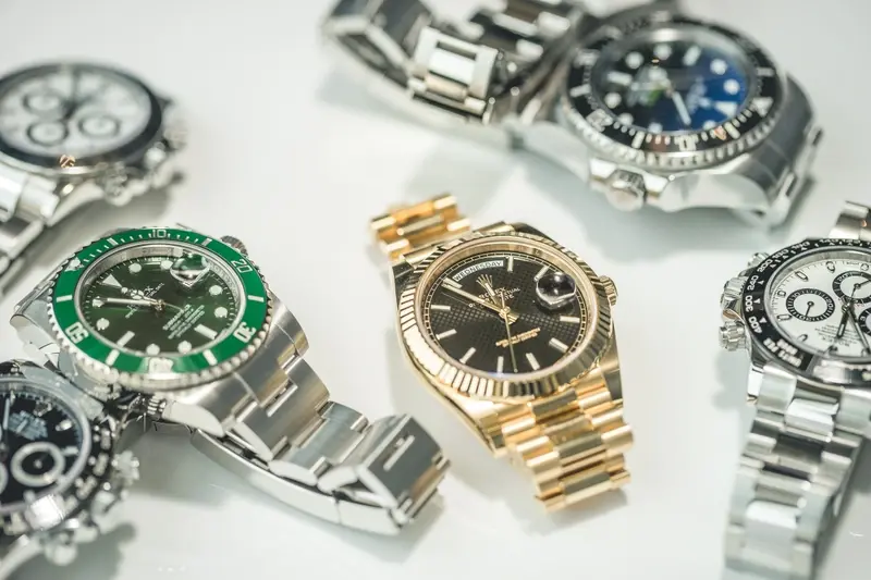 Rolex watches on display