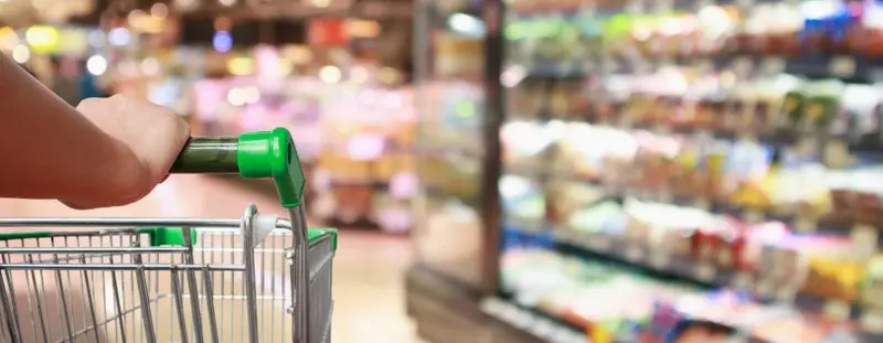 Trolley in supermarket