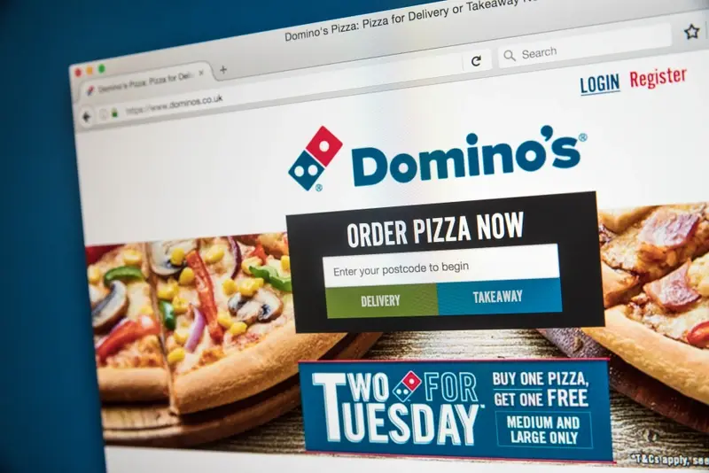 Domino's pizza online page