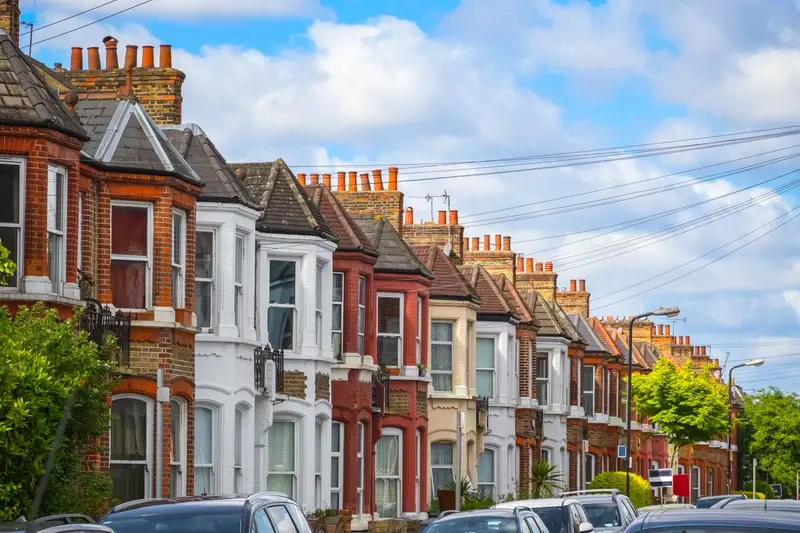 A row of Victorian terrace houses in Kensal Rise, west London