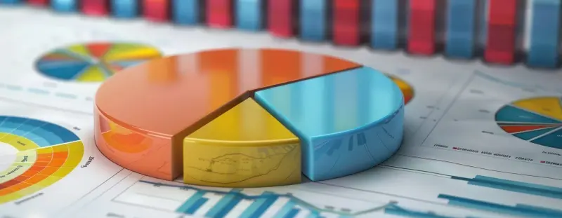 pie charts and tables illustration