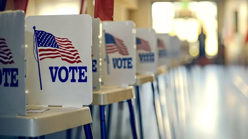 Voting booths at polling station