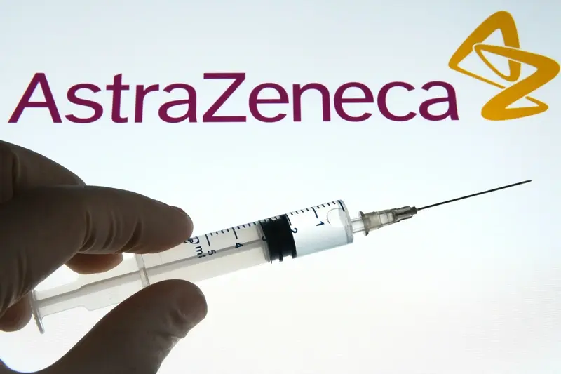 AstraZeneca logo and syringe