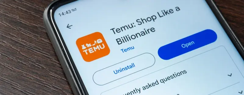 Temu app on mobile