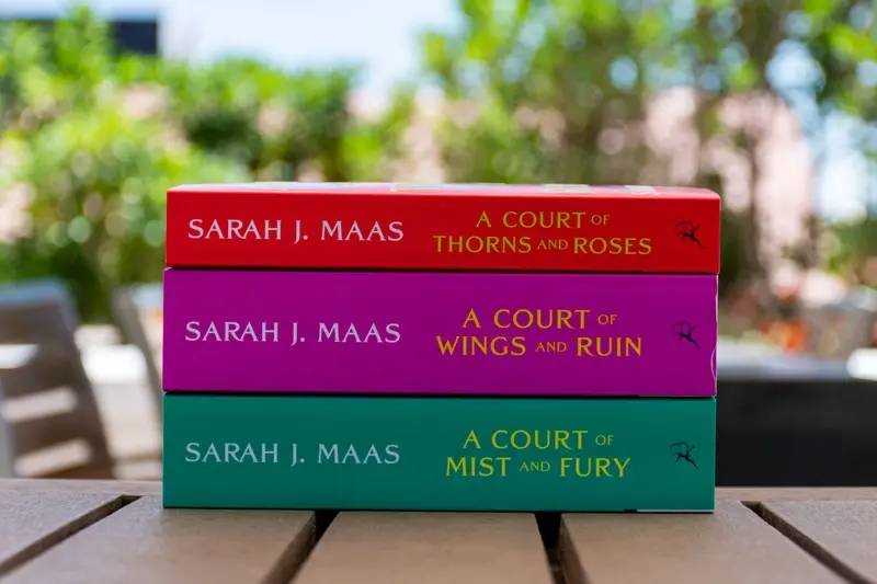 A pile of Sarah J. Maas books