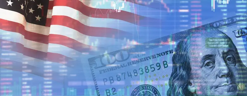 US flag with dollars