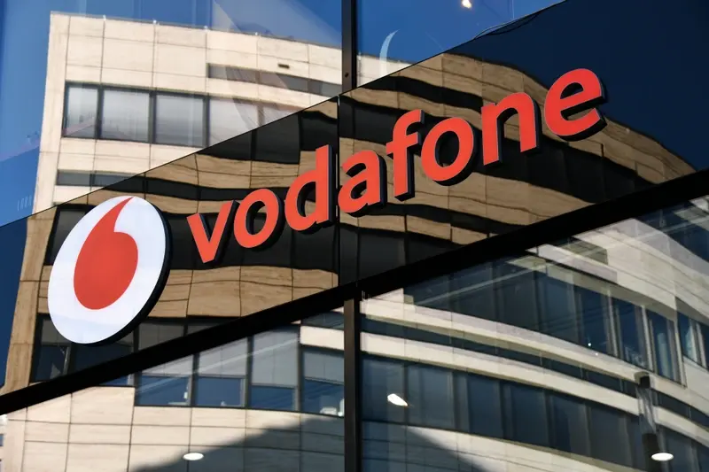 Reflective Vodafone sign 