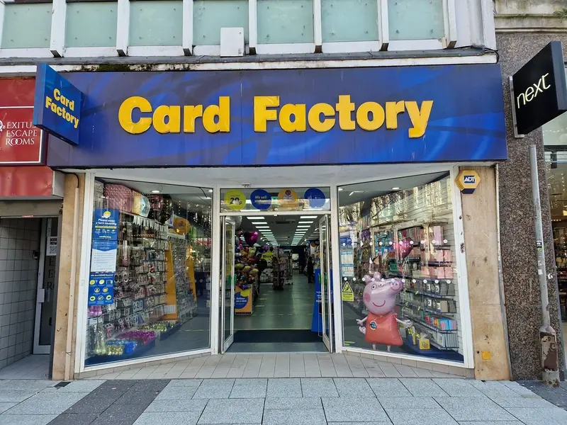 Photo of frontage of Card Factory store