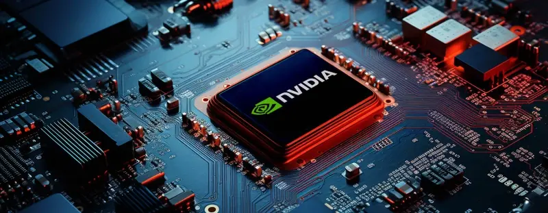 Chip with Nvidia logo on