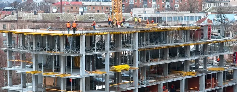 a large building being constructed