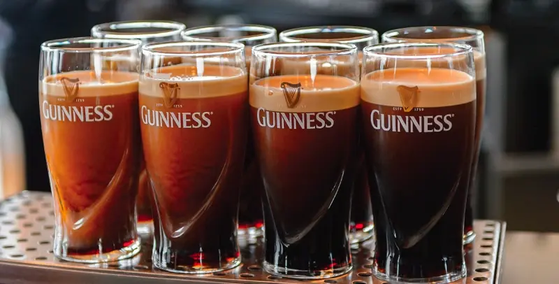 Guinness glasses lined up