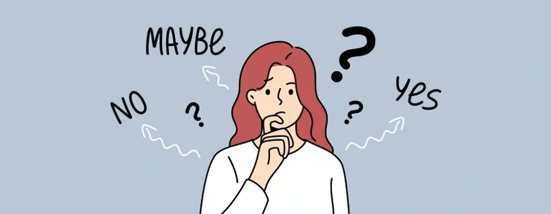 illustration showing person asking questions