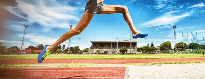 Woman doing the long jump