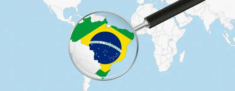 An image of the world focusing on Brazil