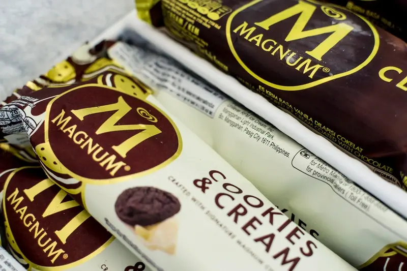 Cookies and cream flavoured Magnum ice cream