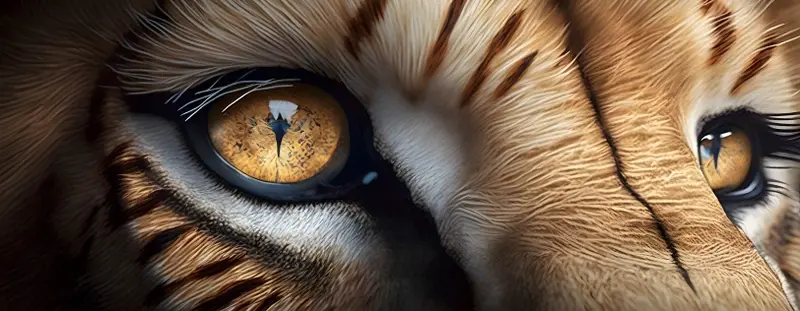 Close up of lion's eyes