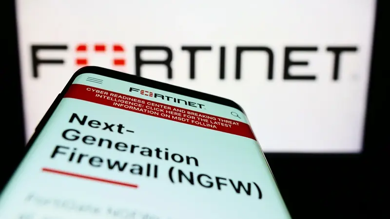 Fortinet website on smartphone