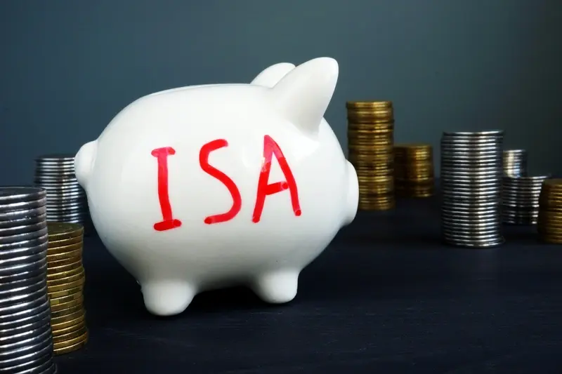 ISA written on side of piggy bank