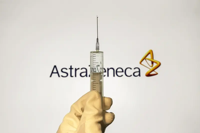 AstraZeneca logo on syringe