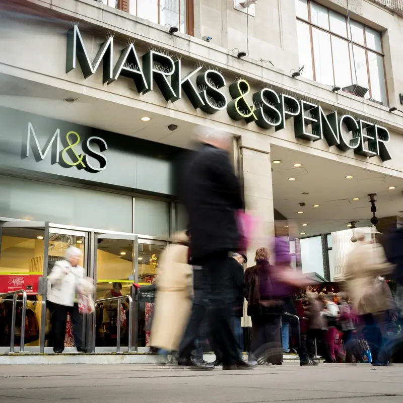 Shoppers outside M&S store