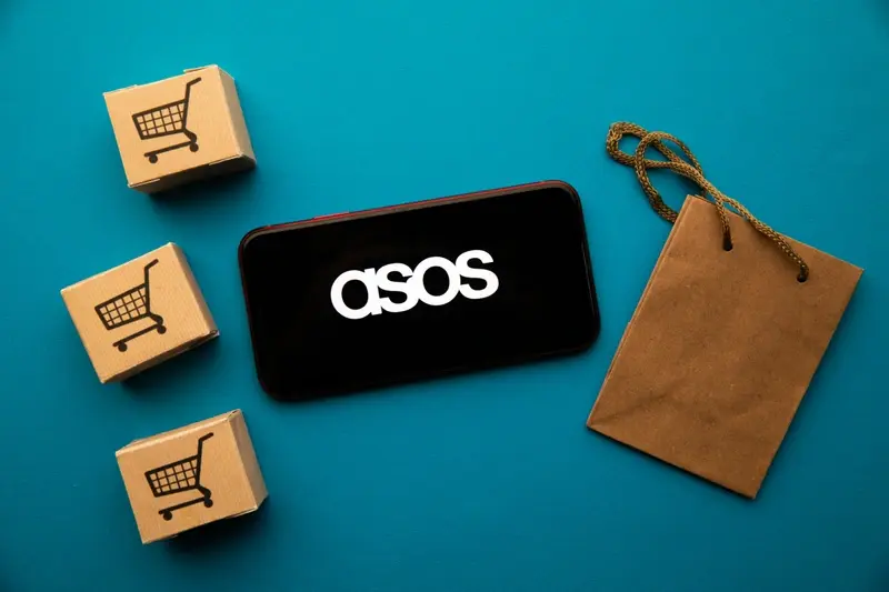 ASOS deliveries and shopping cart concept