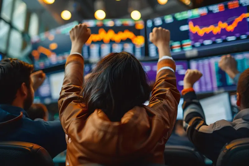 Investors cheering rising stock prices