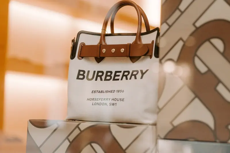 Burberry bag in shop window