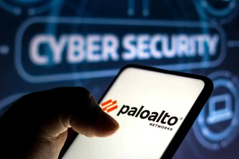 Palo Alto app with cybersecurity sign in background