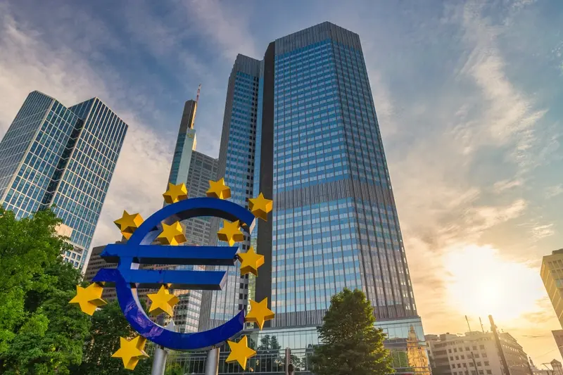 European Central Bank and euro symbol