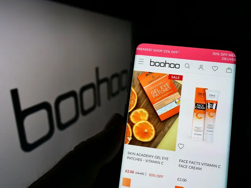 Boohoo logo on smartphone