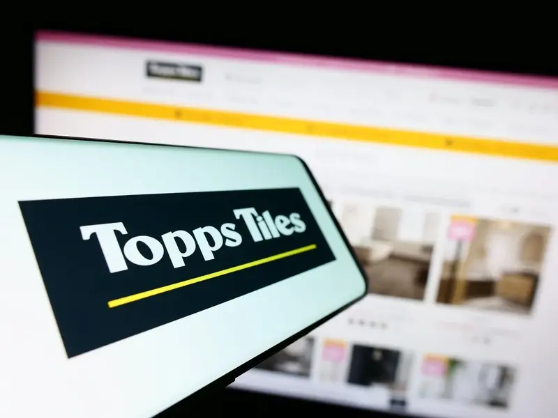 Topps Tiles logo on mobile app